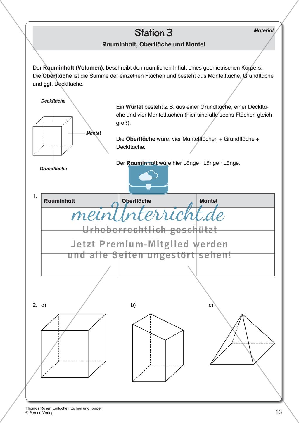 Einfache Flächen und Körper Preview 15