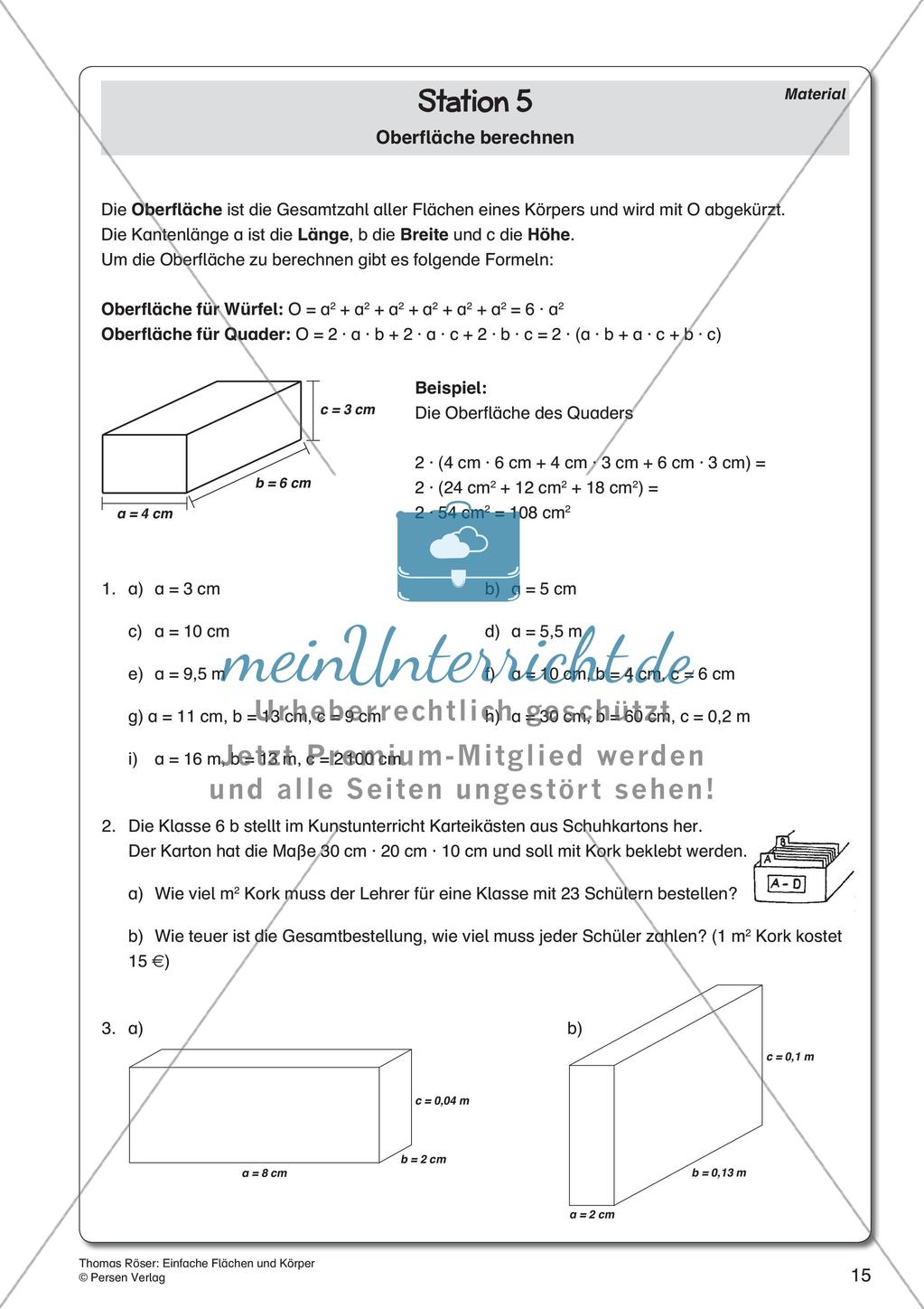 Einfache Flächen und Körper Preview 17