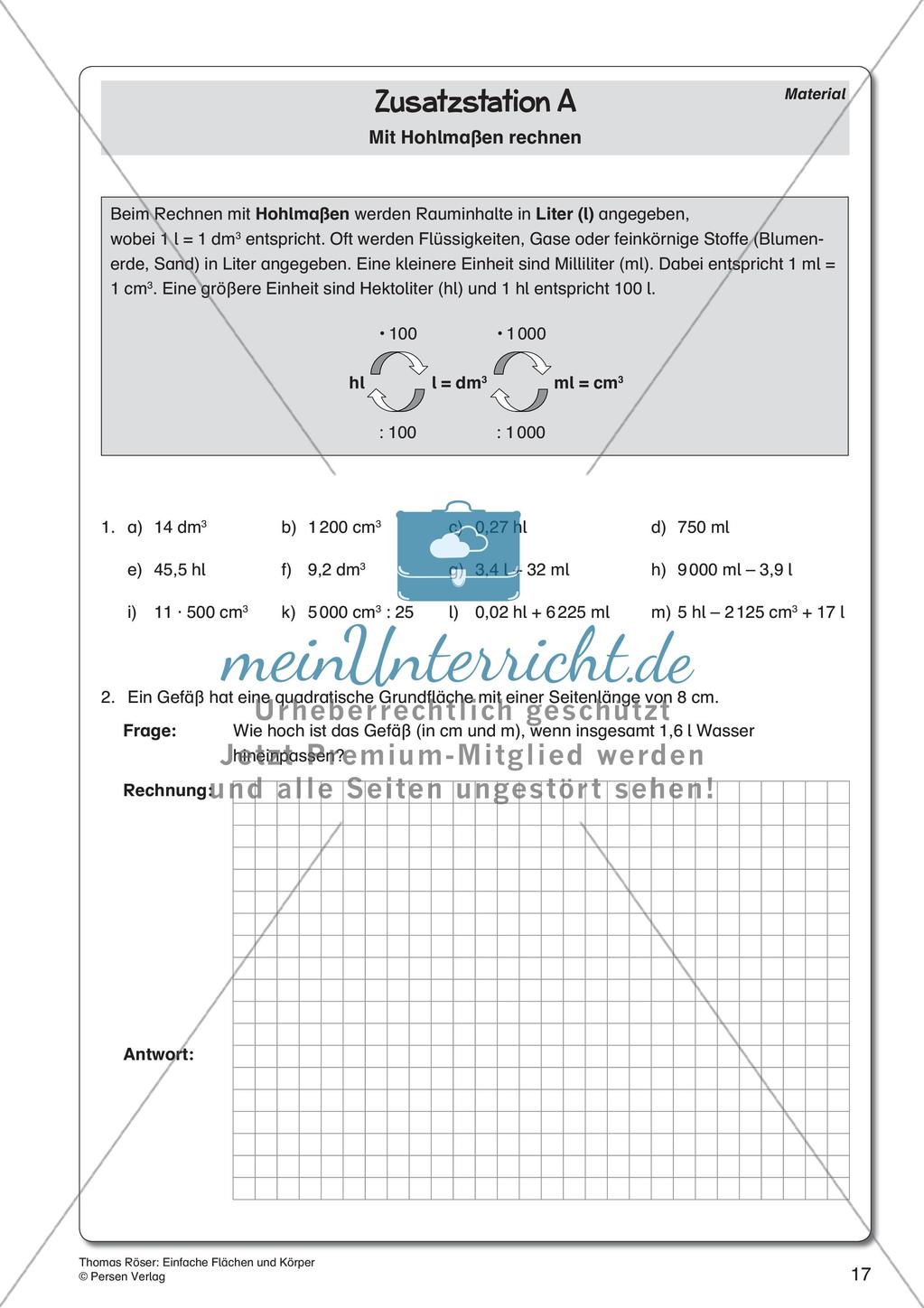 Einfache Flächen und Körper Preview 19
