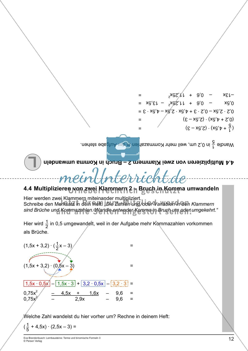 Terme und binomische Formeln Preview 14