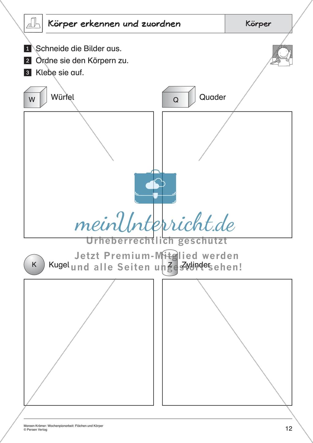 Wochenplanarbeit: Flächen und Körper Preview 14