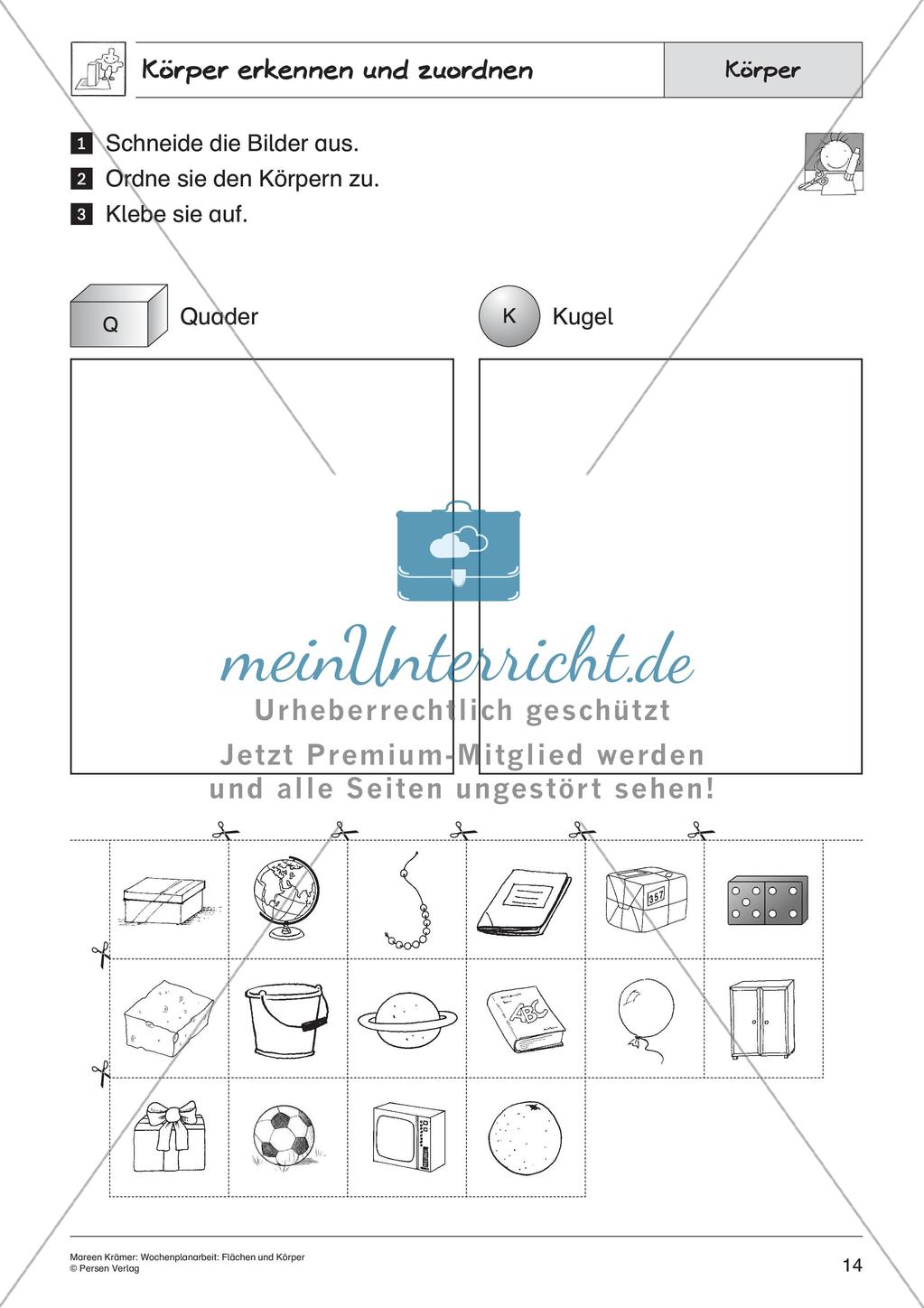 Wochenplanarbeit: Flächen und Körper Preview 16