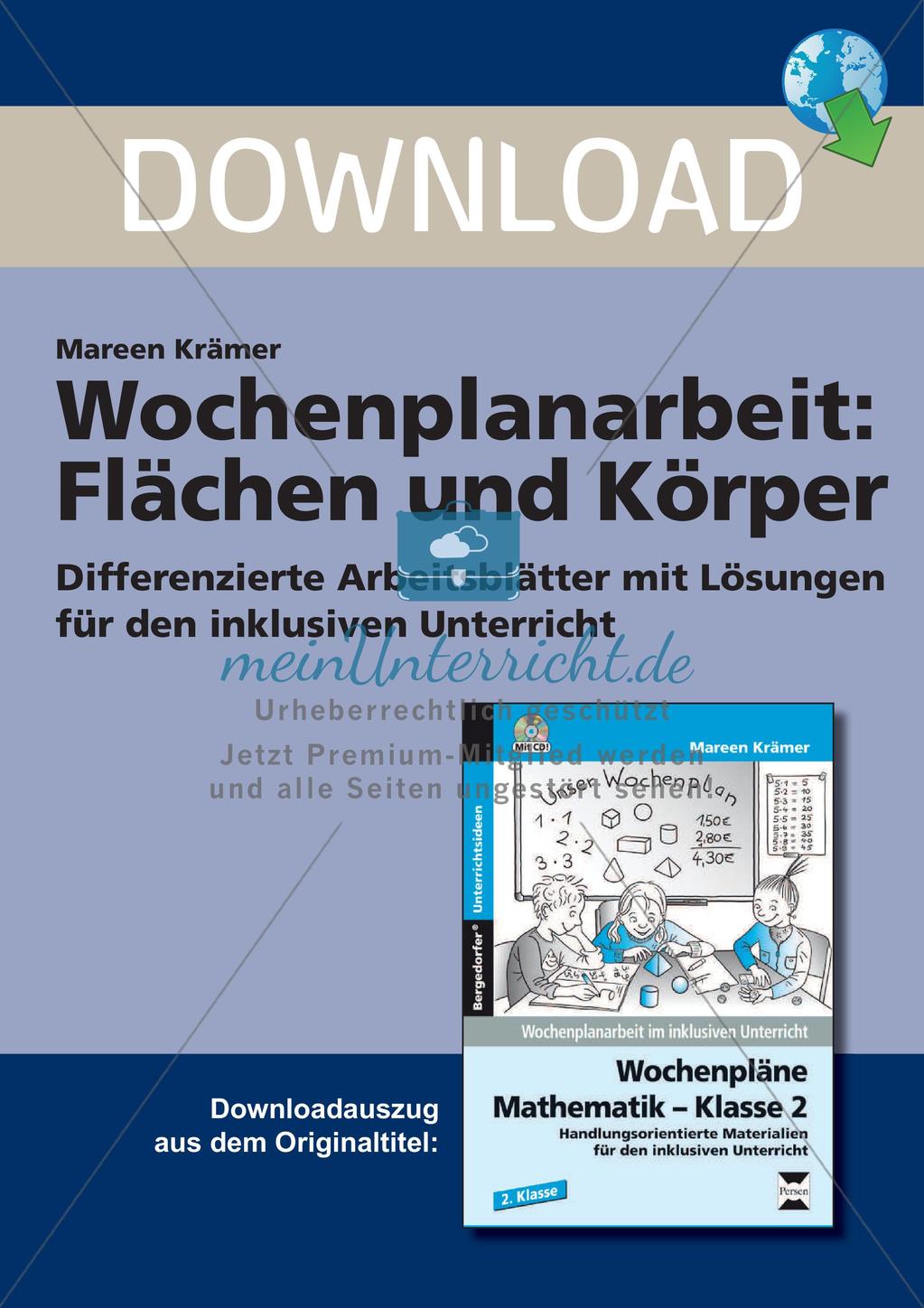 Wochenplanarbeit: Flächen und Körper Preview 1