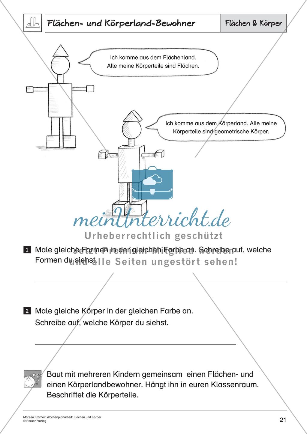 Wochenplanarbeit: Flächen und Körper Preview 23