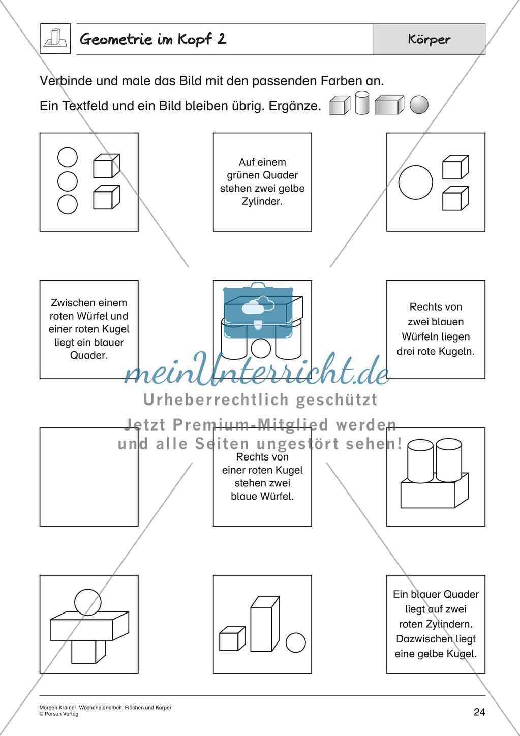 Wochenplanarbeit: Flächen und Körper Preview 26