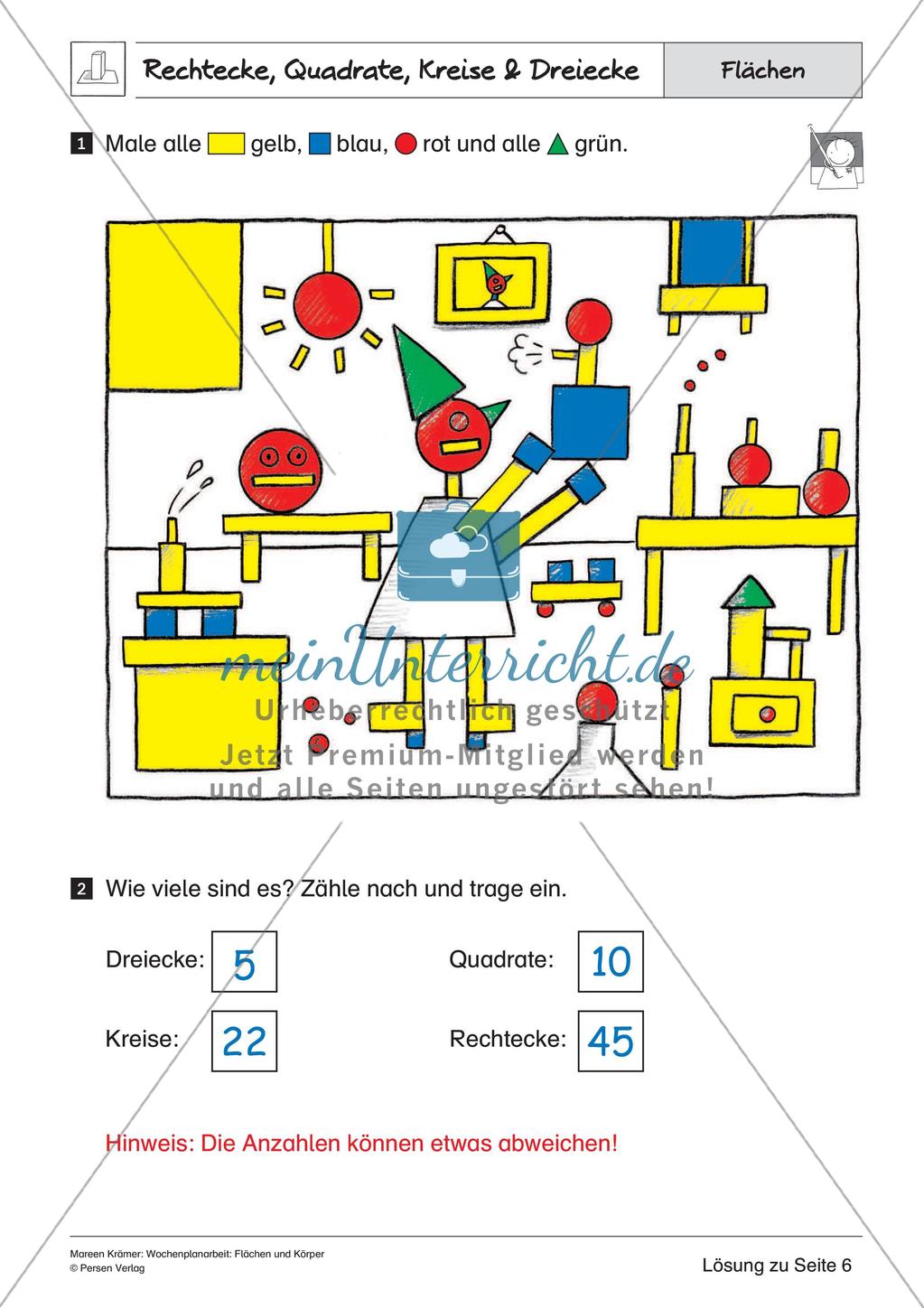 Wochenplanarbeit: Flächen und Körper Preview 30
