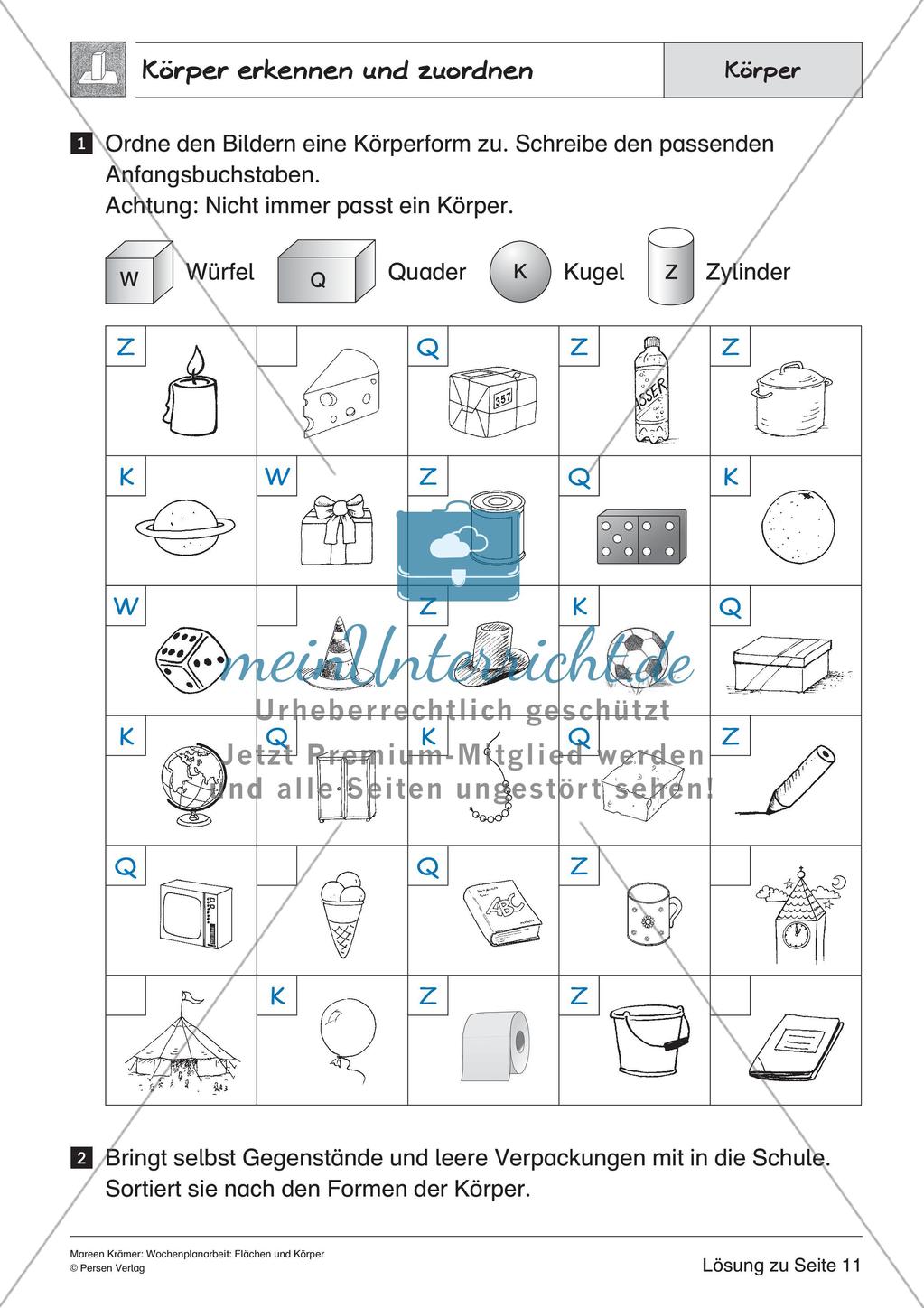 Wochenplanarbeit: Flächen und Körper Preview 35