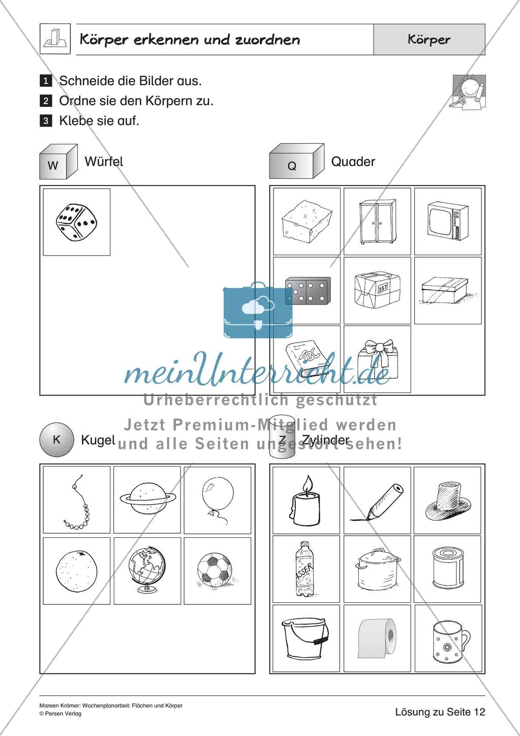 Wochenplanarbeit: Flächen und Körper Preview 36