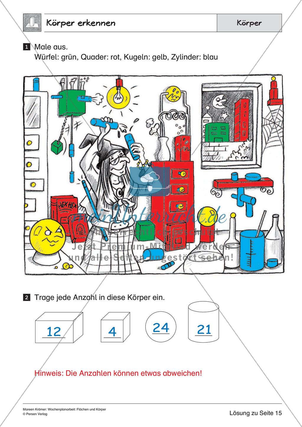Wochenplanarbeit: Flächen und Körper Preview 38