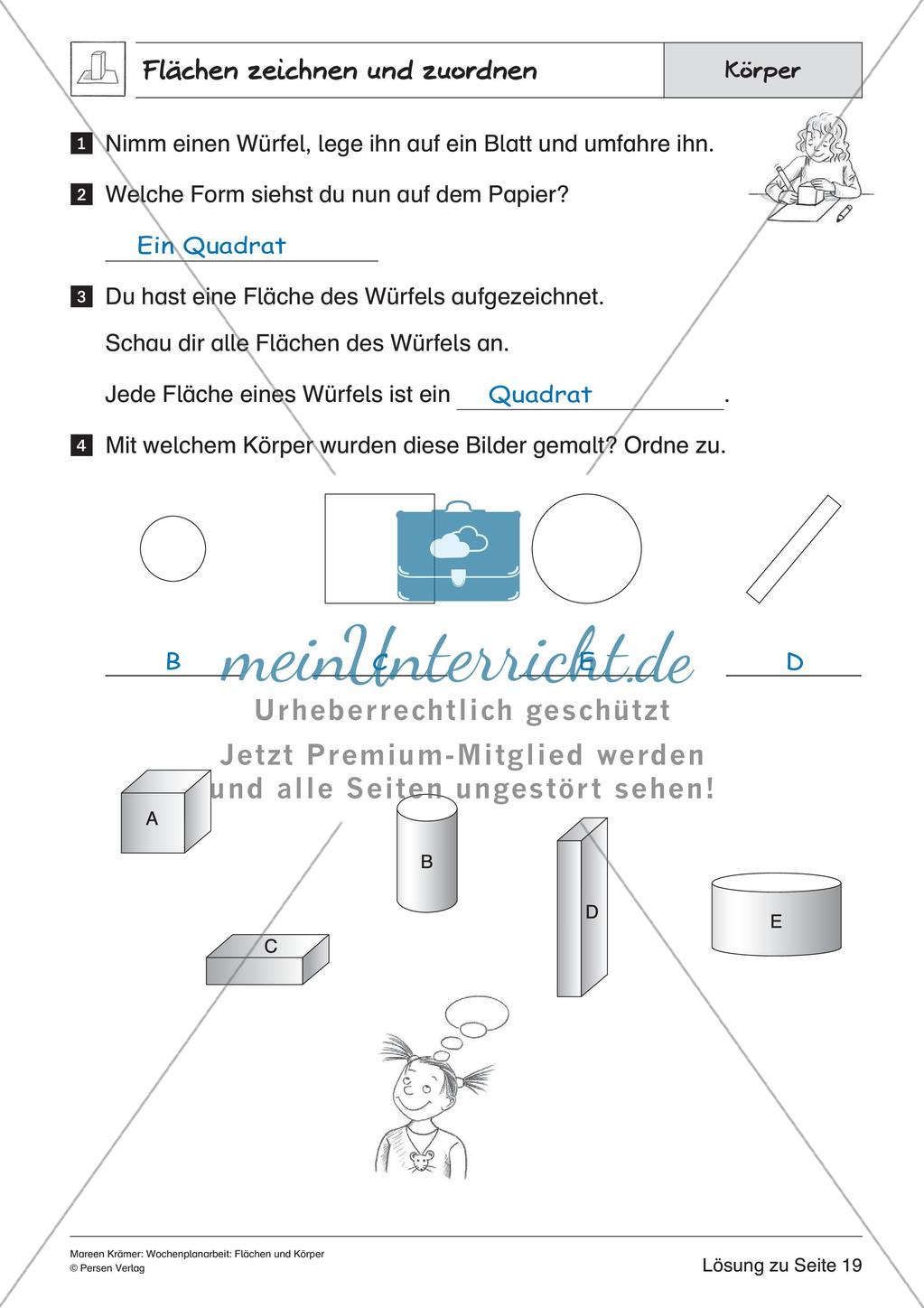 Wochenplanarbeit: Flächen und Körper Preview 40