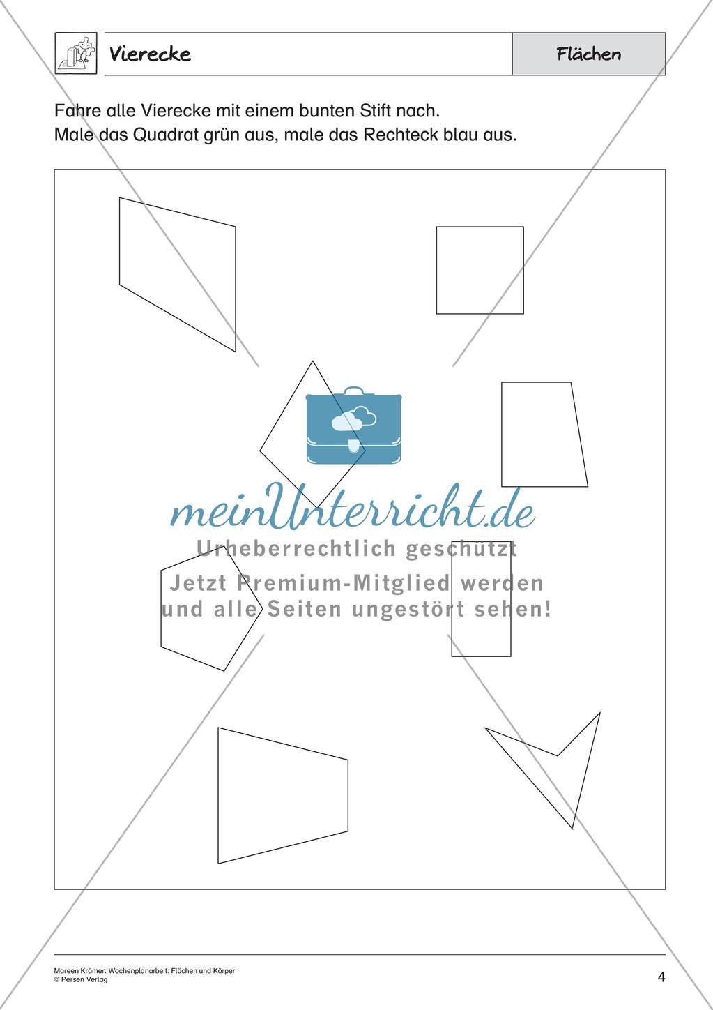 Wochenplanarbeit: Flächen und Körper Preview 6