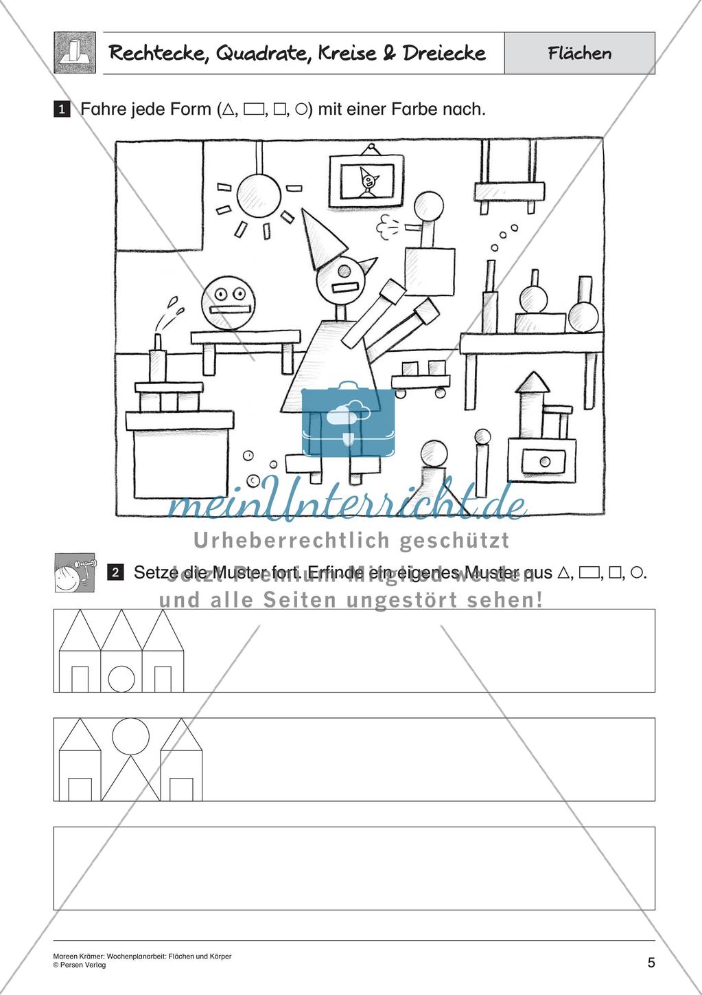 Wochenplanarbeit: Flächen und Körper Preview 7