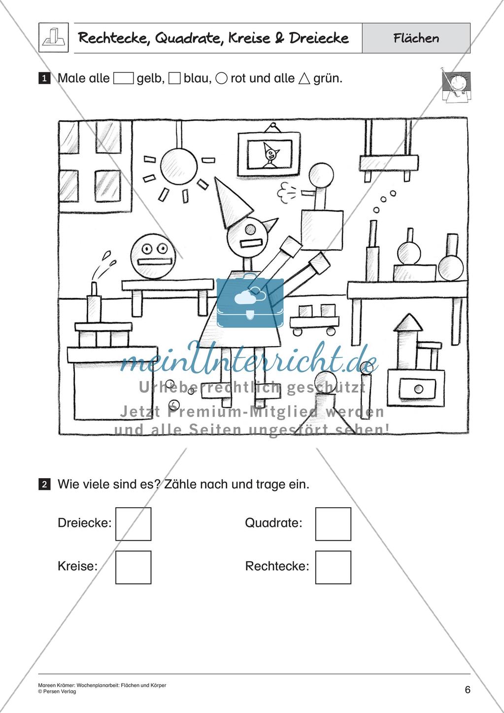 Wochenplanarbeit: Flächen und Körper Preview 8
