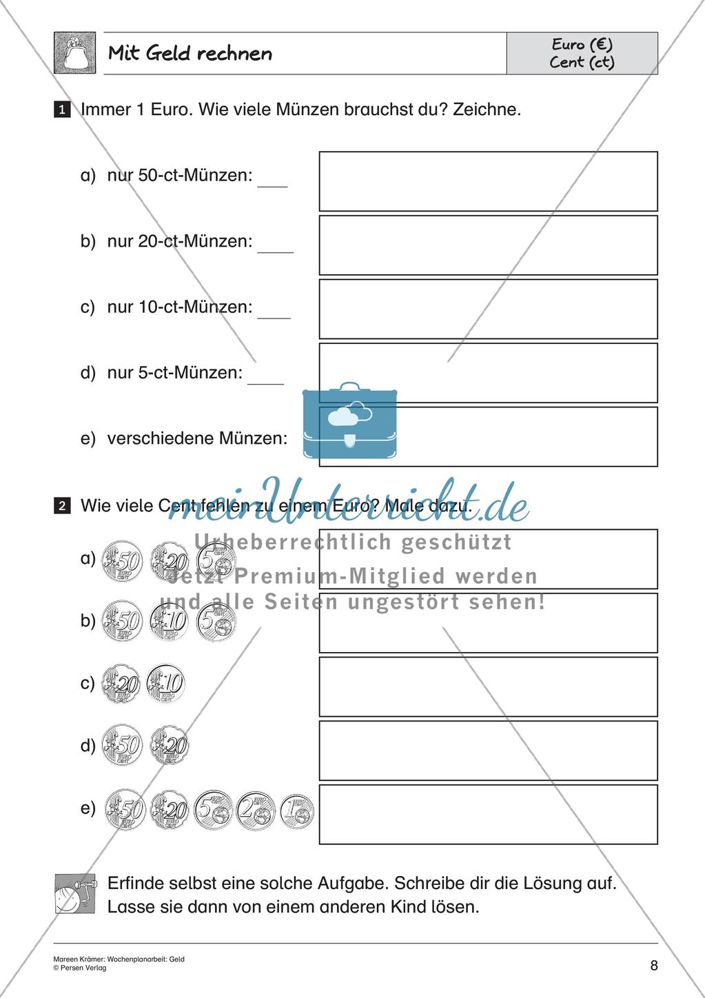 Wochenplanarbeit: Geld Preview 10