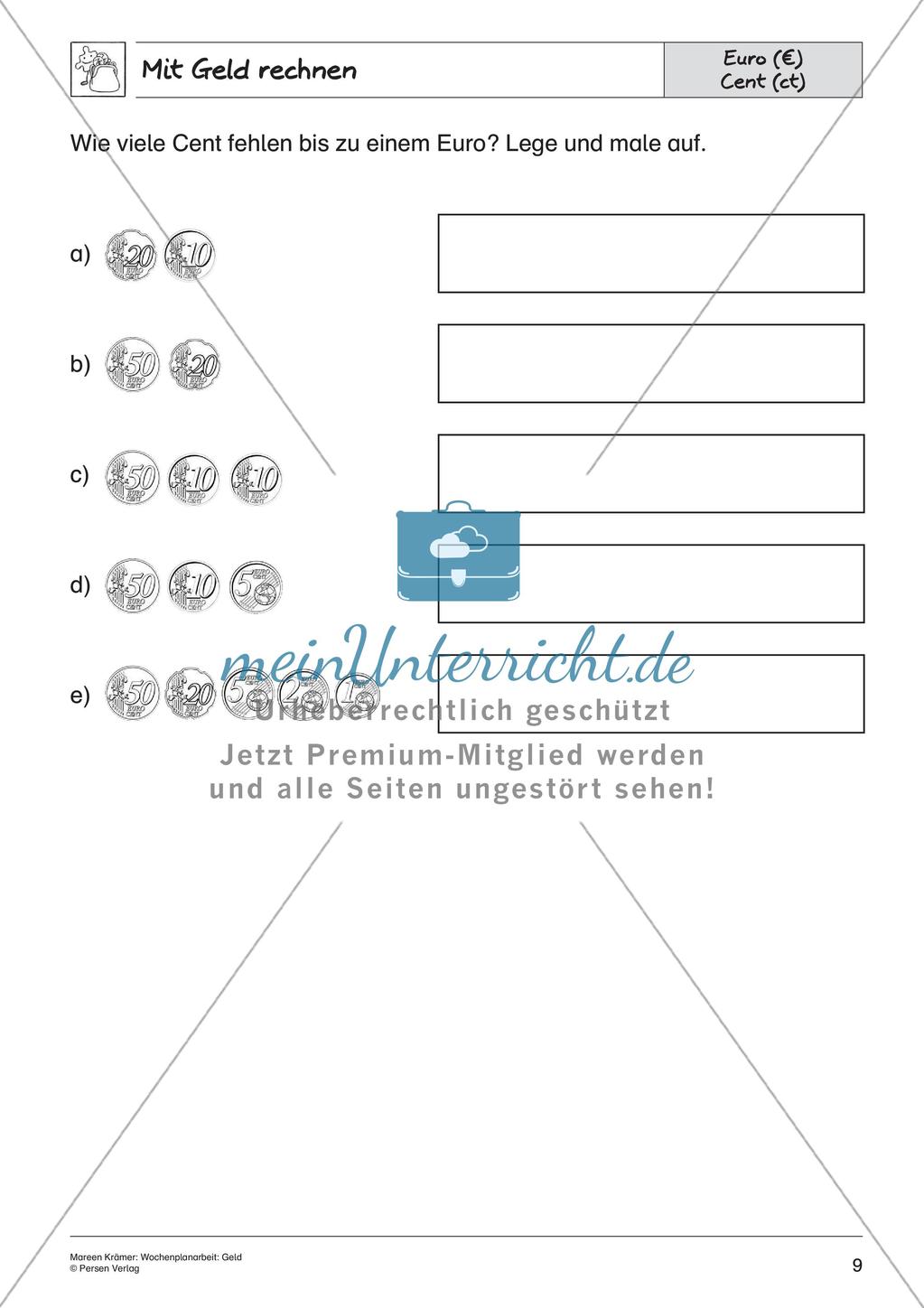 Wochenplanarbeit: Geld Preview 11