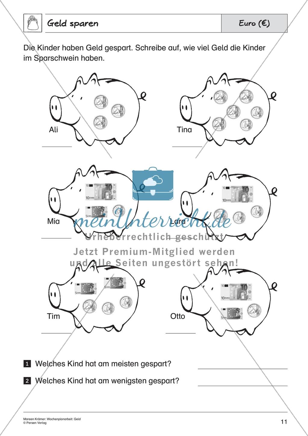 Wochenplanarbeit: Geld Preview 13