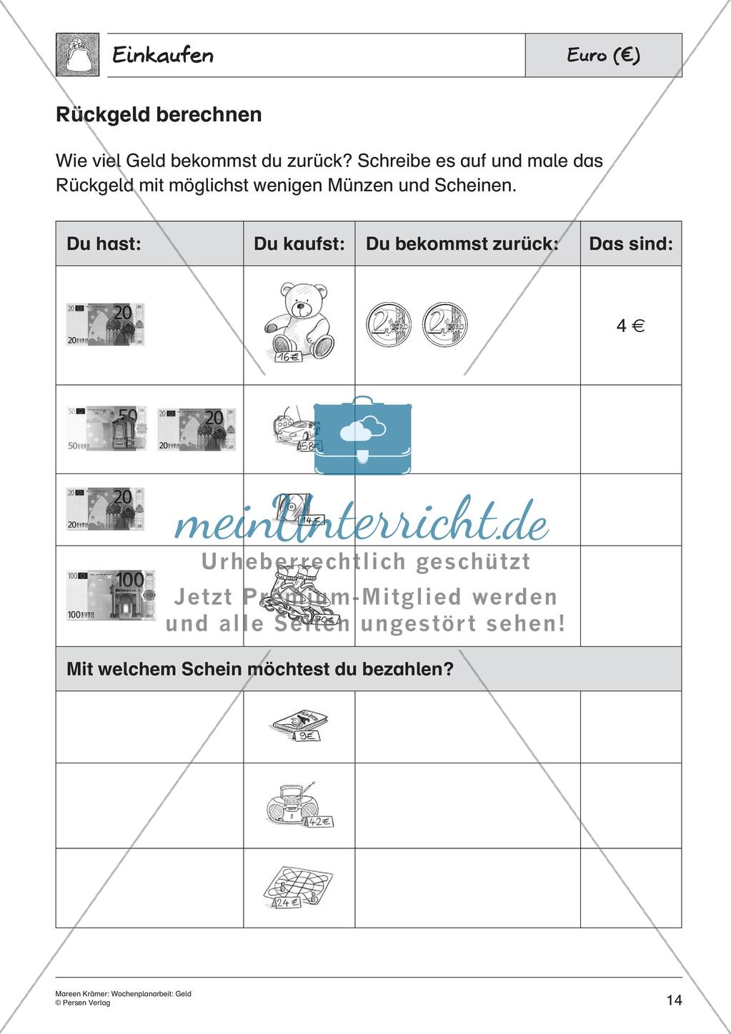 Wochenplanarbeit: Geld Preview 16