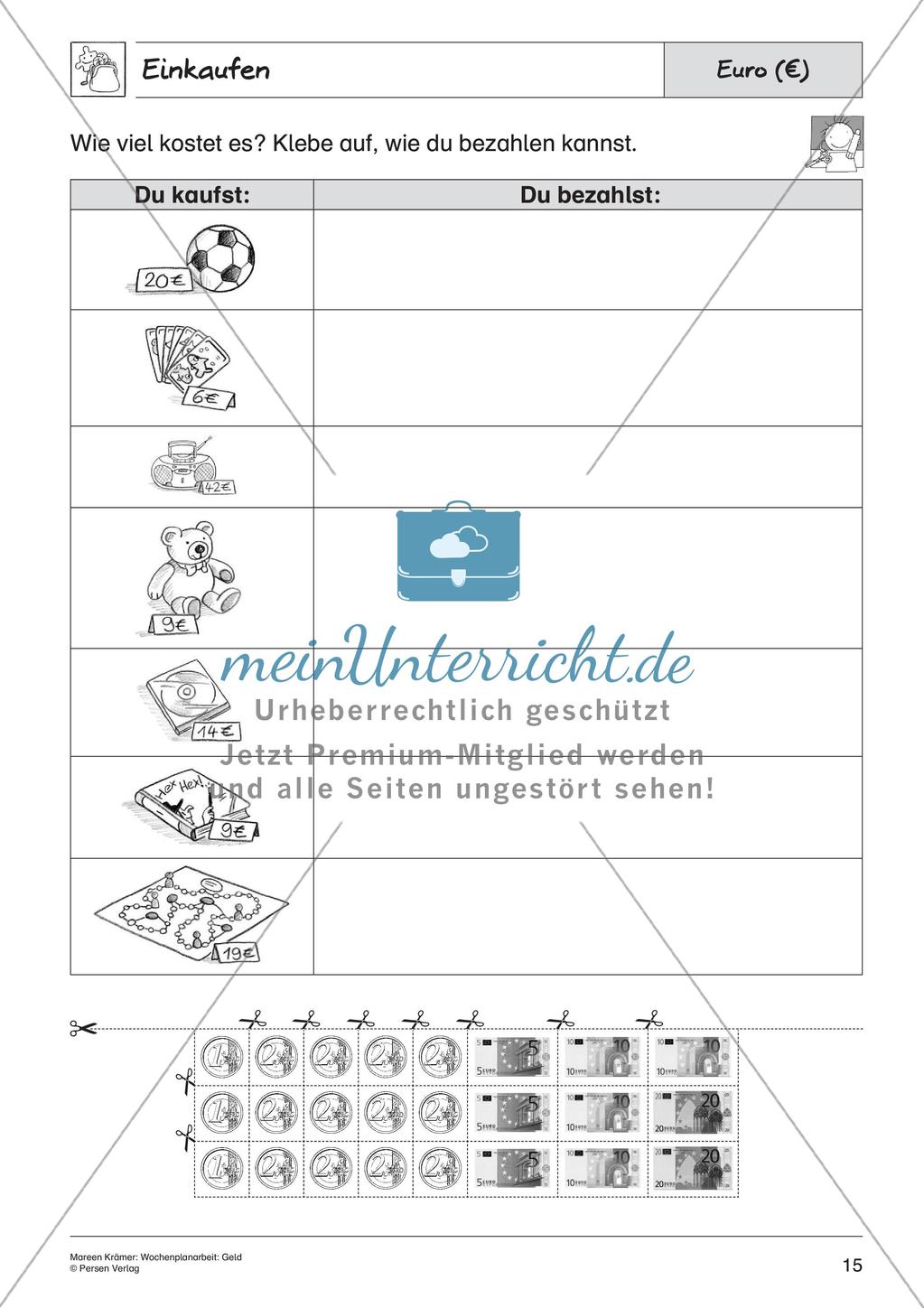 Wochenplanarbeit: Geld Preview 17