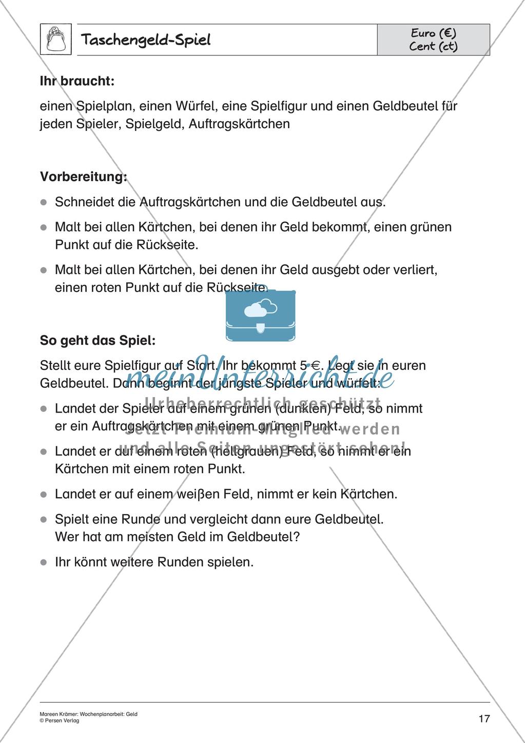 Wochenplanarbeit: Geld Preview 19