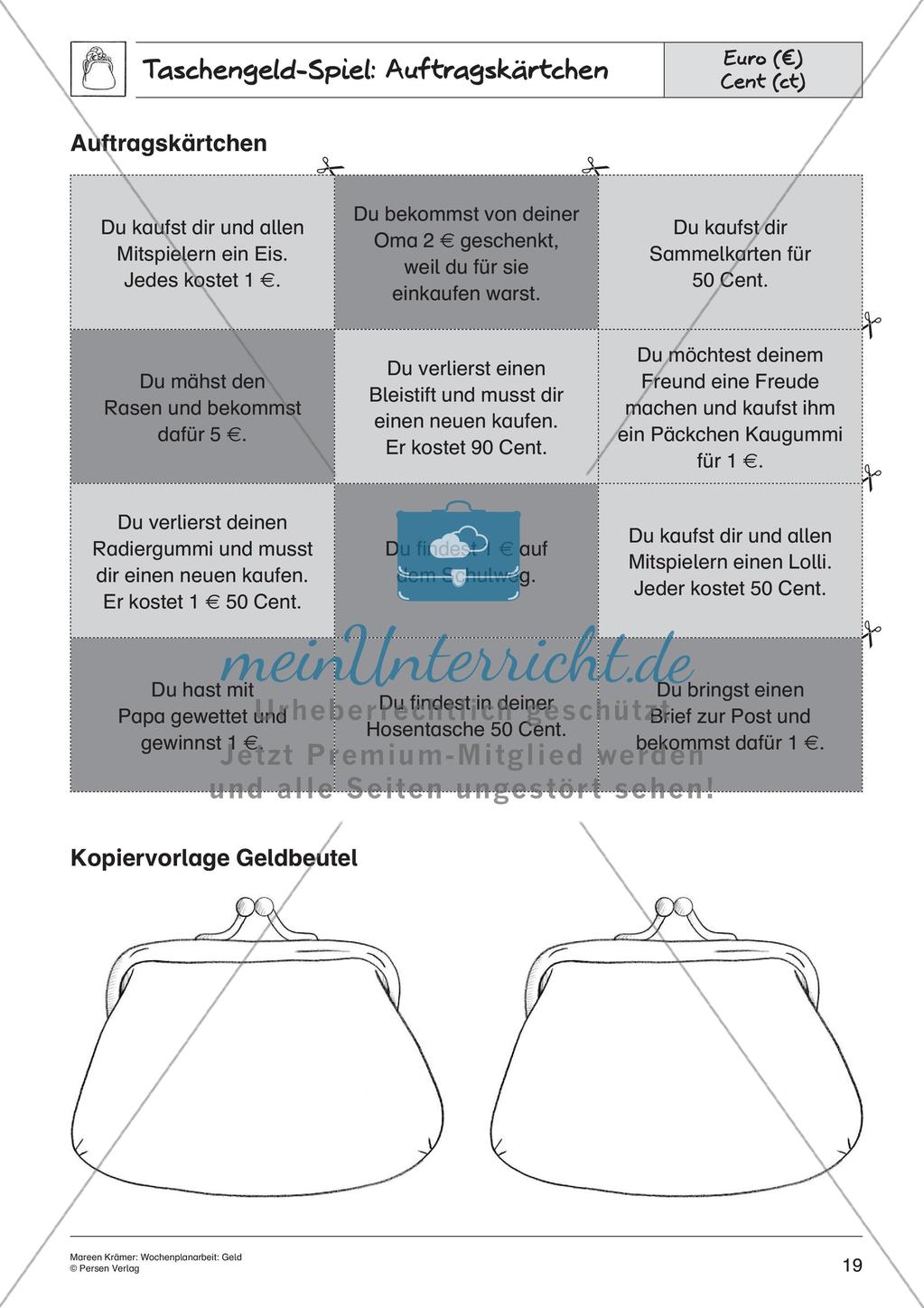 Wochenplanarbeit: Geld Preview 21