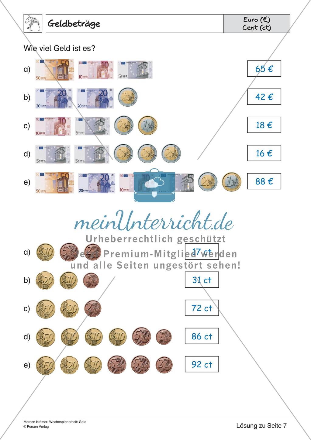 Wochenplanarbeit: Geld Preview 28