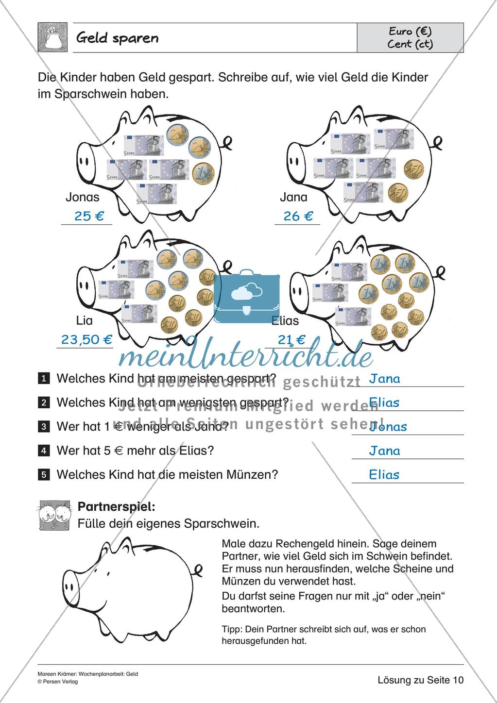 Wochenplanarbeit: Geld Preview 31