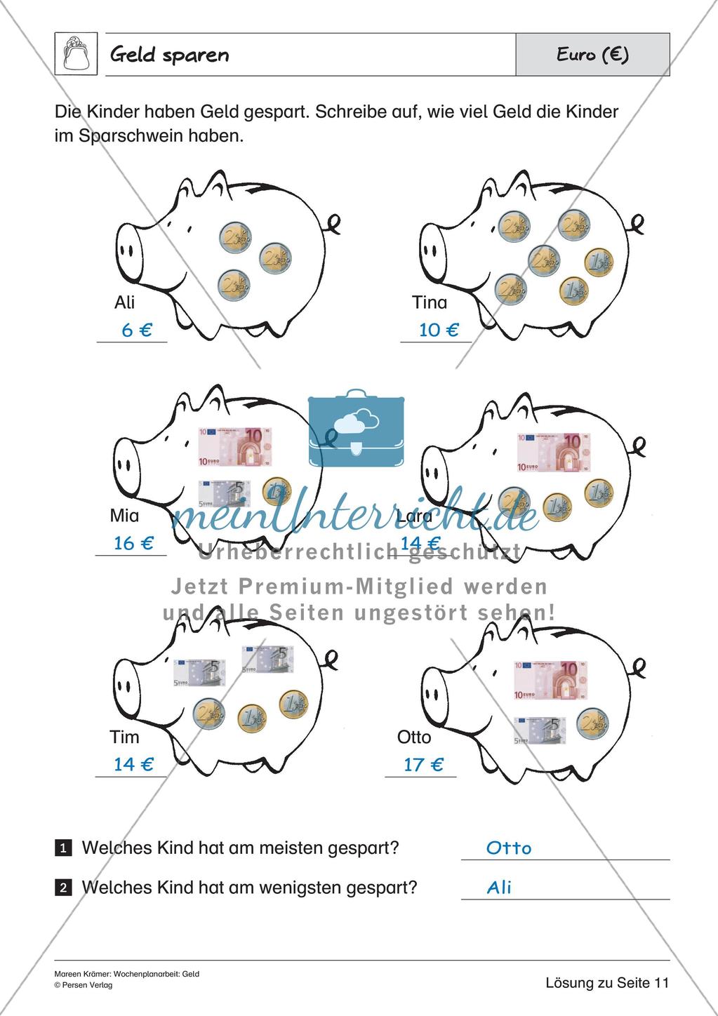 Wochenplanarbeit: Geld Preview 32