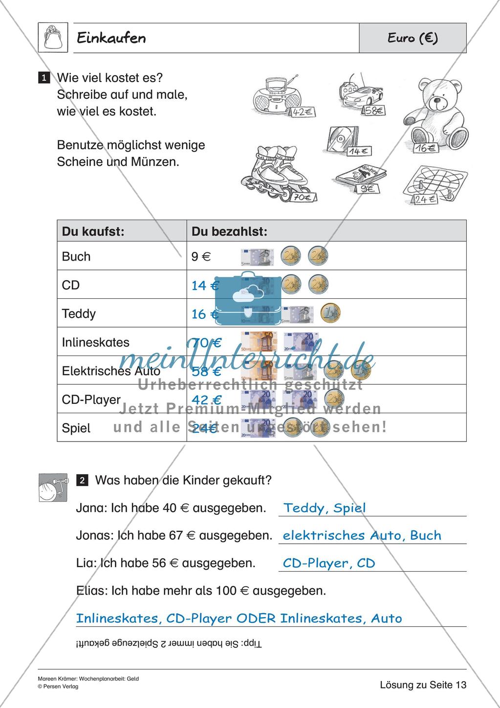 Wochenplanarbeit: Geld Preview 34