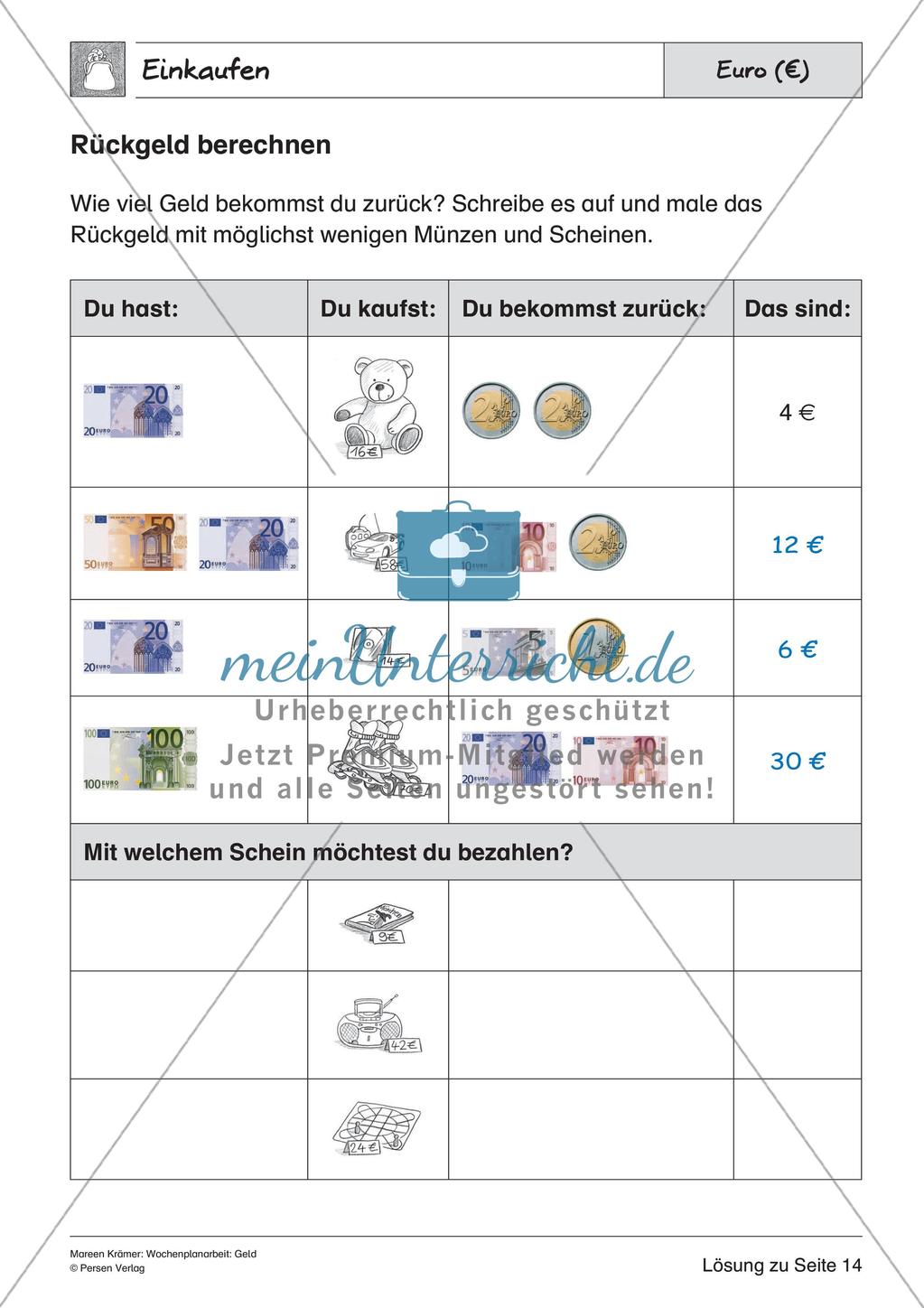 Wochenplanarbeit: Geld Preview 35