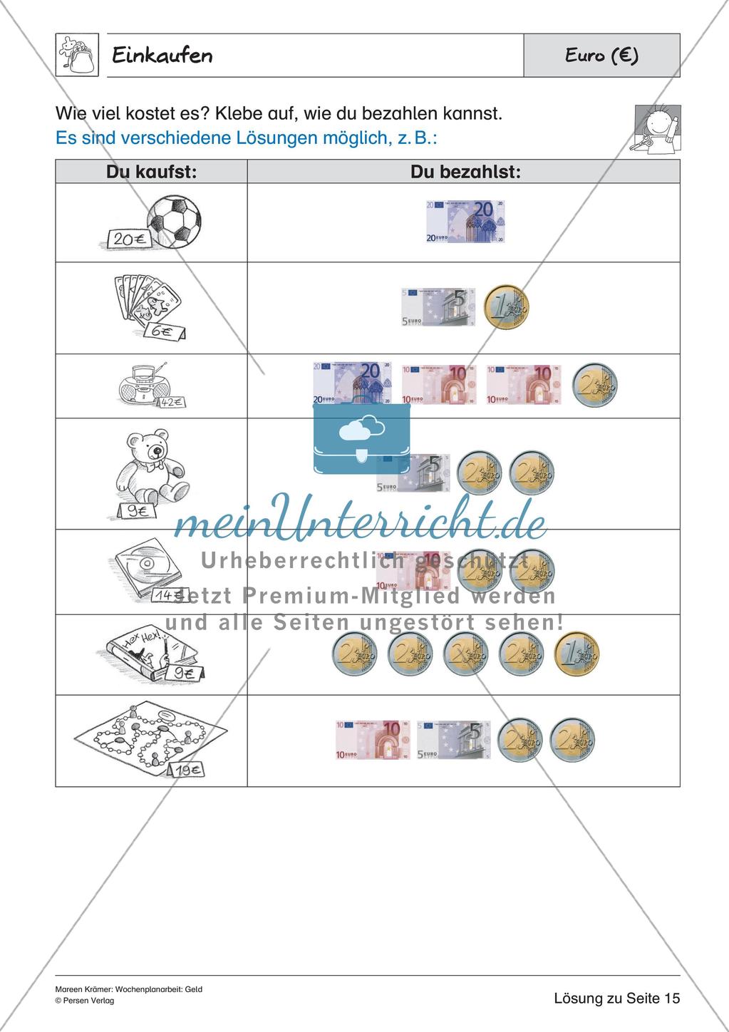 Wochenplanarbeit: Geld Preview 36