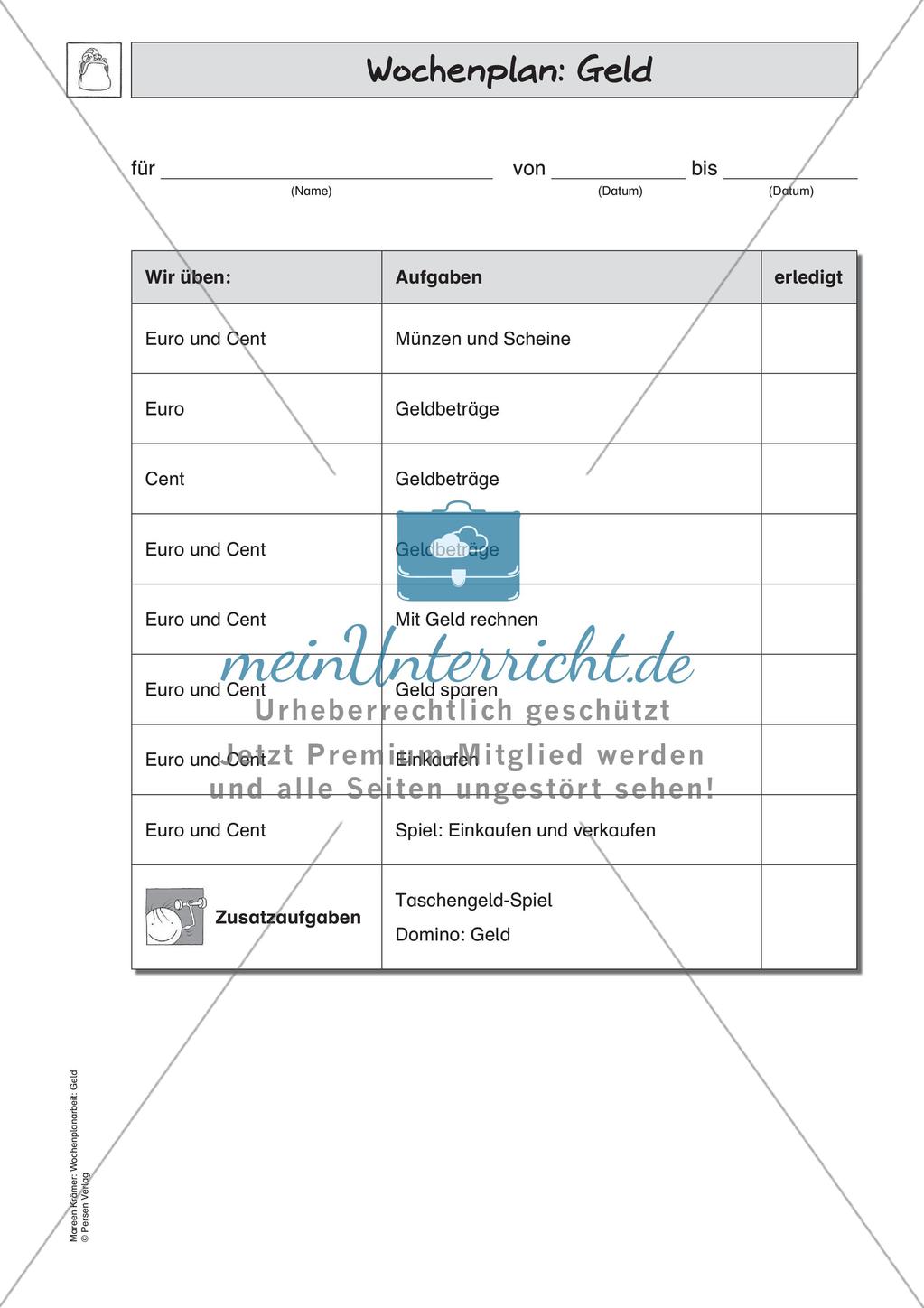 Wochenplanarbeit: Geld Preview 4