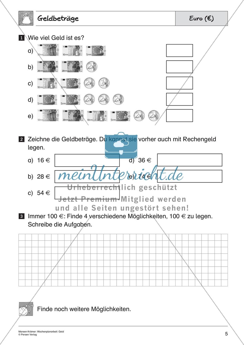 Wochenplanarbeit: Geld Preview 7