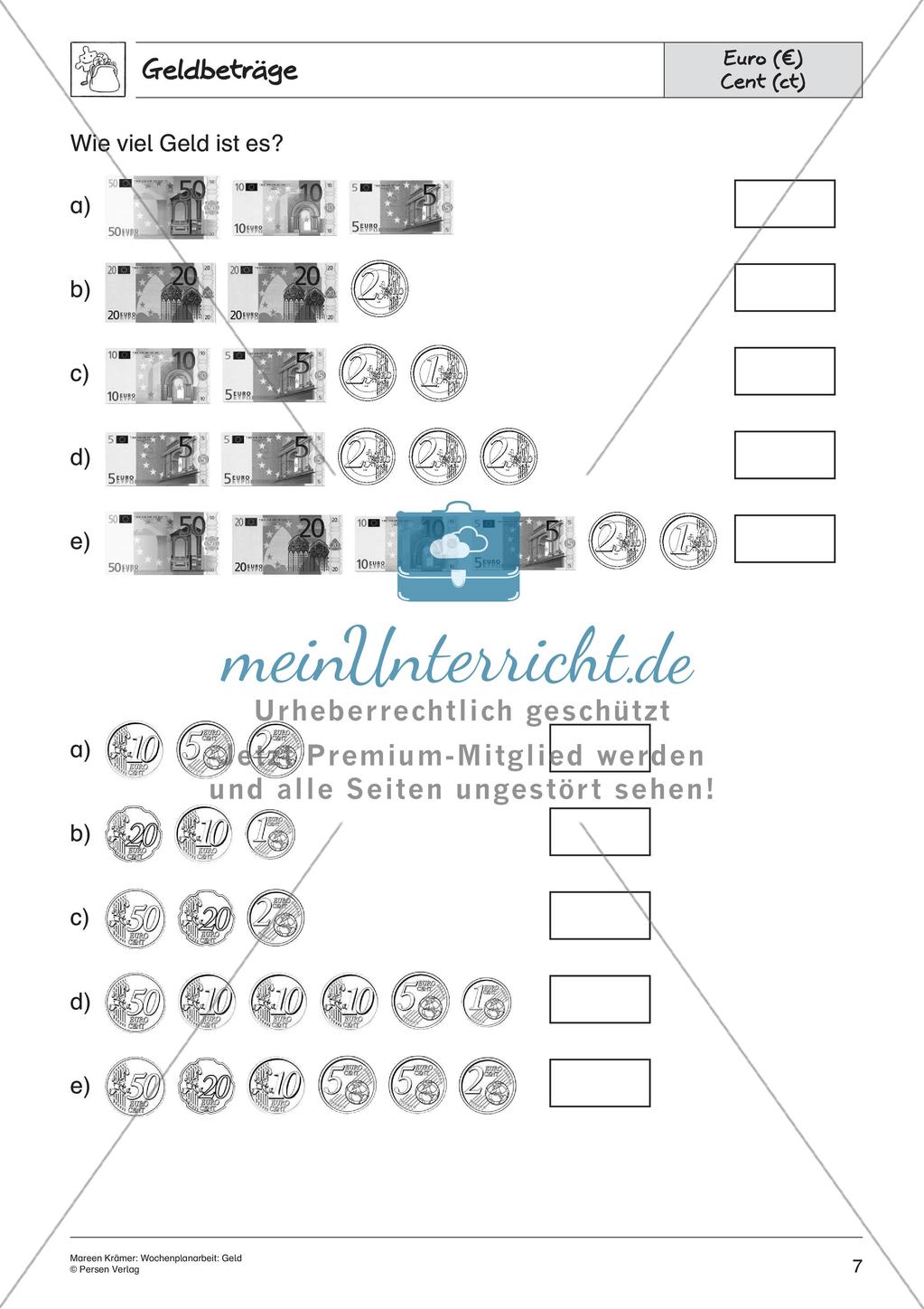 Wochenplanarbeit: Geld Preview 9