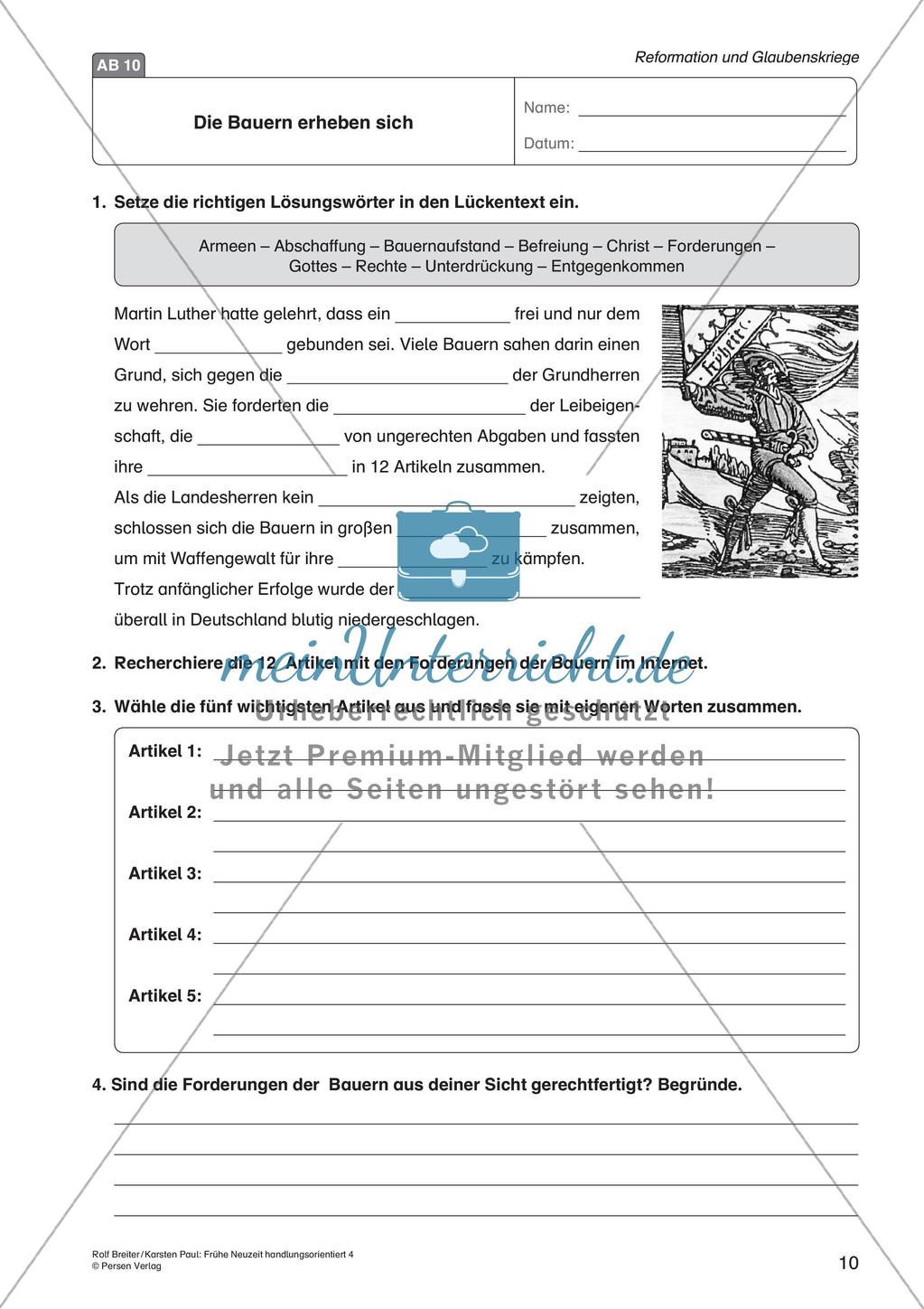 Die frühe Neuzeit: Die Reformation und die Glaubenskriege Preview 12