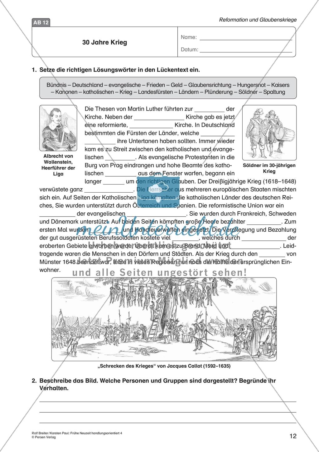 Die frühe Neuzeit: Die Reformation und die Glaubenskriege Preview 14