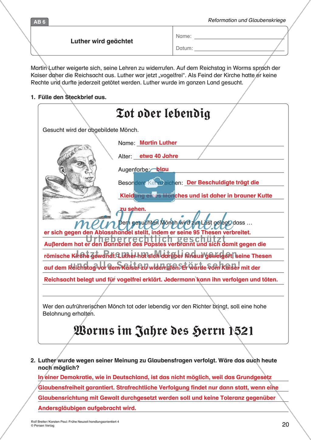 Die frühe Neuzeit: Die Reformation und die Glaubenskriege Preview 22
