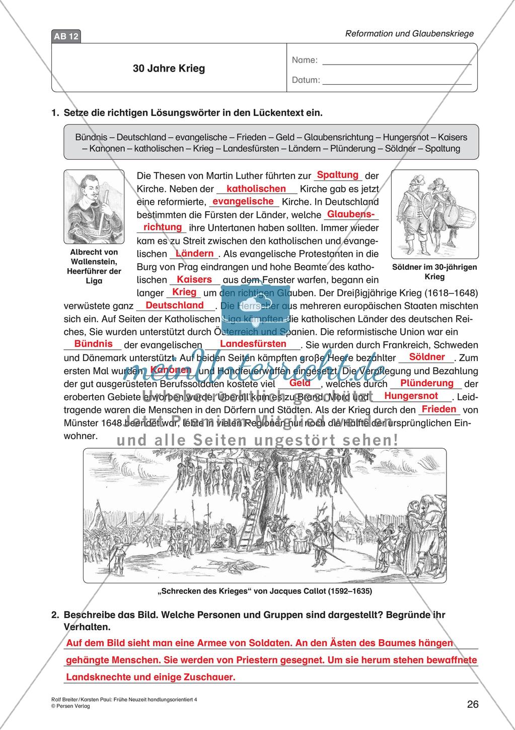 Die frühe Neuzeit: Die Reformation und die Glaubenskriege Preview 28