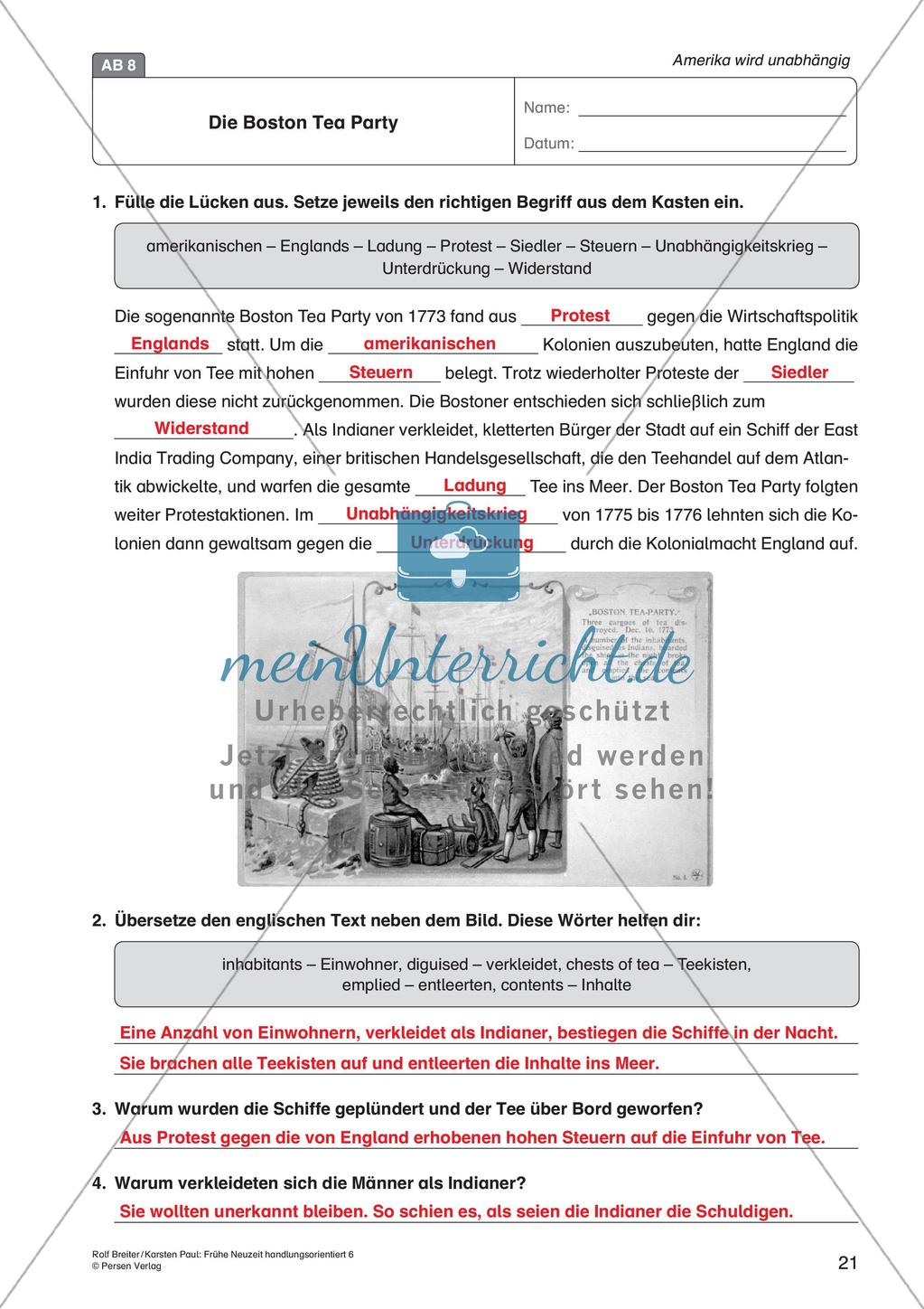 Die Frühe Neuzeit: Die Unabhängigkeit von Amerika Preview 23