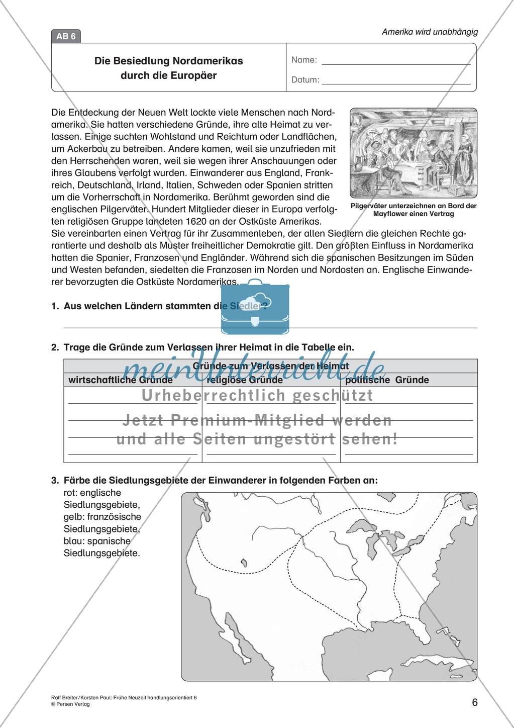 Die Frühe Neuzeit: Die Unabhängigkeit von Amerika Preview 8