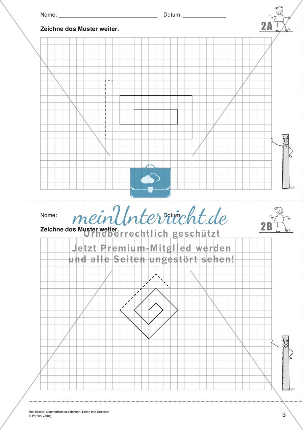 Das geometrische Zeichnen: Linien und Strecken Preview 5