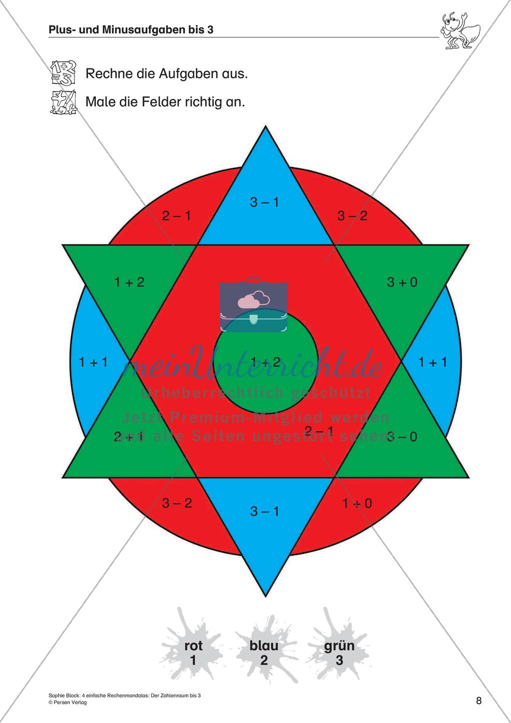 Rechenmandalas: Zahlenraum bis 3 Preview 10