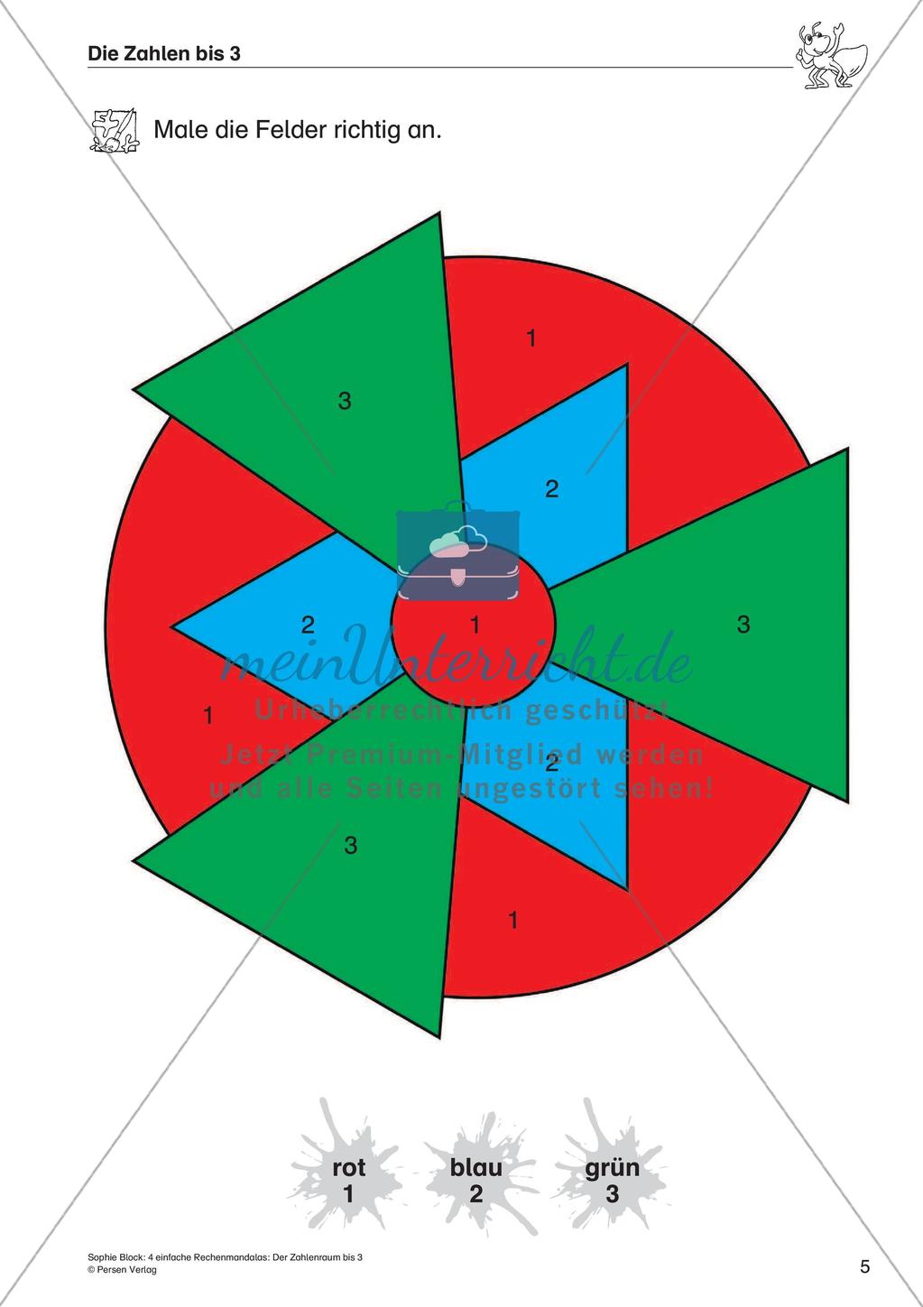 Rechenmandalas: Zahlenraum bis 3 Preview 7