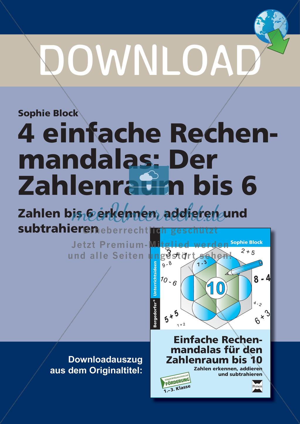 Rechenmandalas: Zahlenraum bis 6 Preview 1