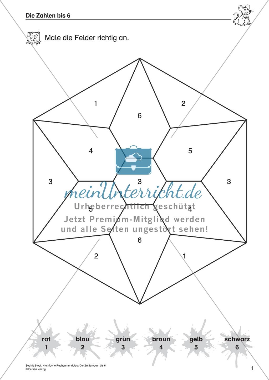 Rechenmandalas: Zahlenraum bis 6 Preview 3