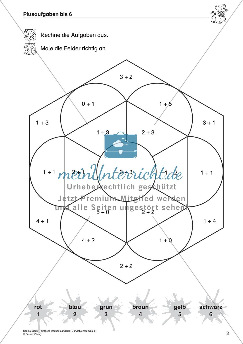 Rechenmandalas: Zahlenraum bis 6 Preview 4