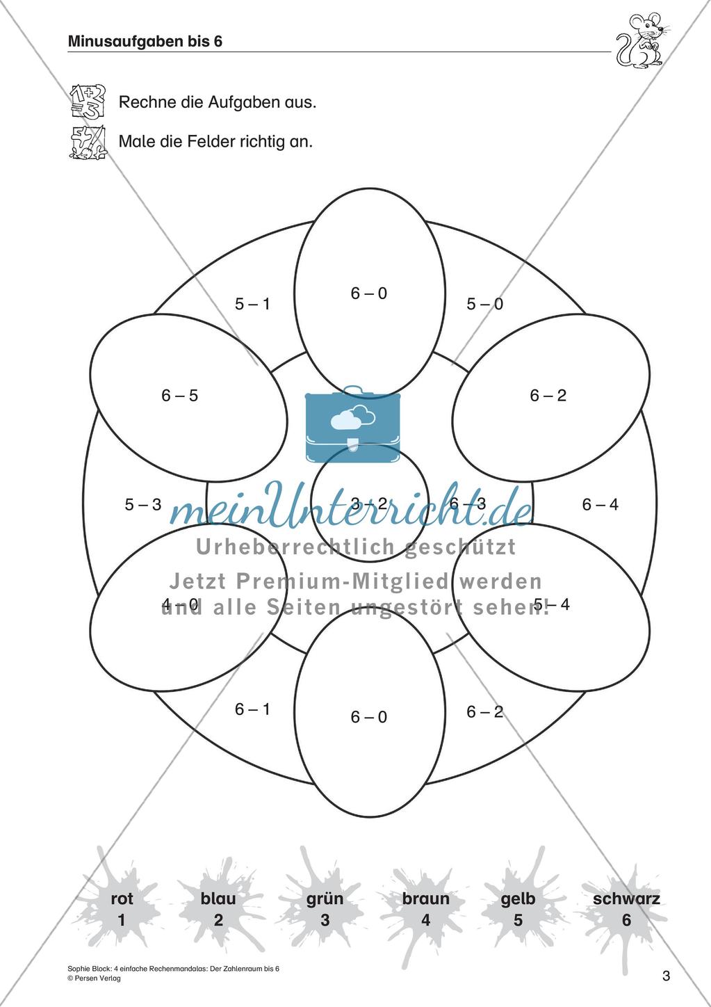 Rechenmandalas: Zahlenraum bis 6 Preview 5