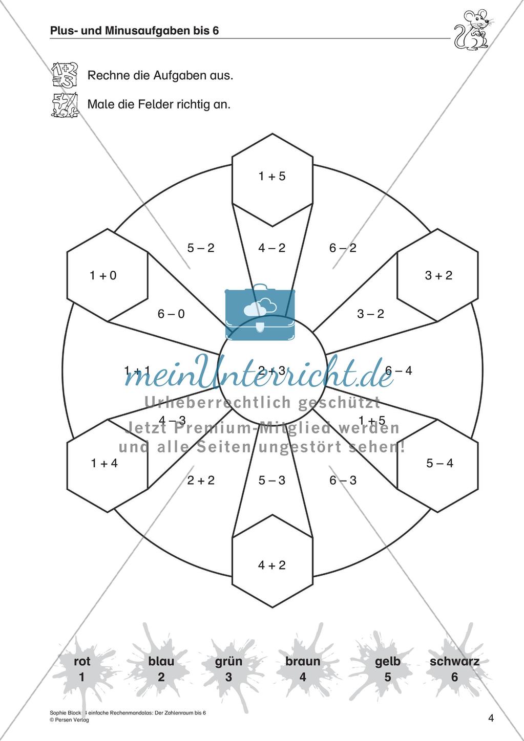 Rechenmandalas: Zahlenraum bis 6 Preview 6