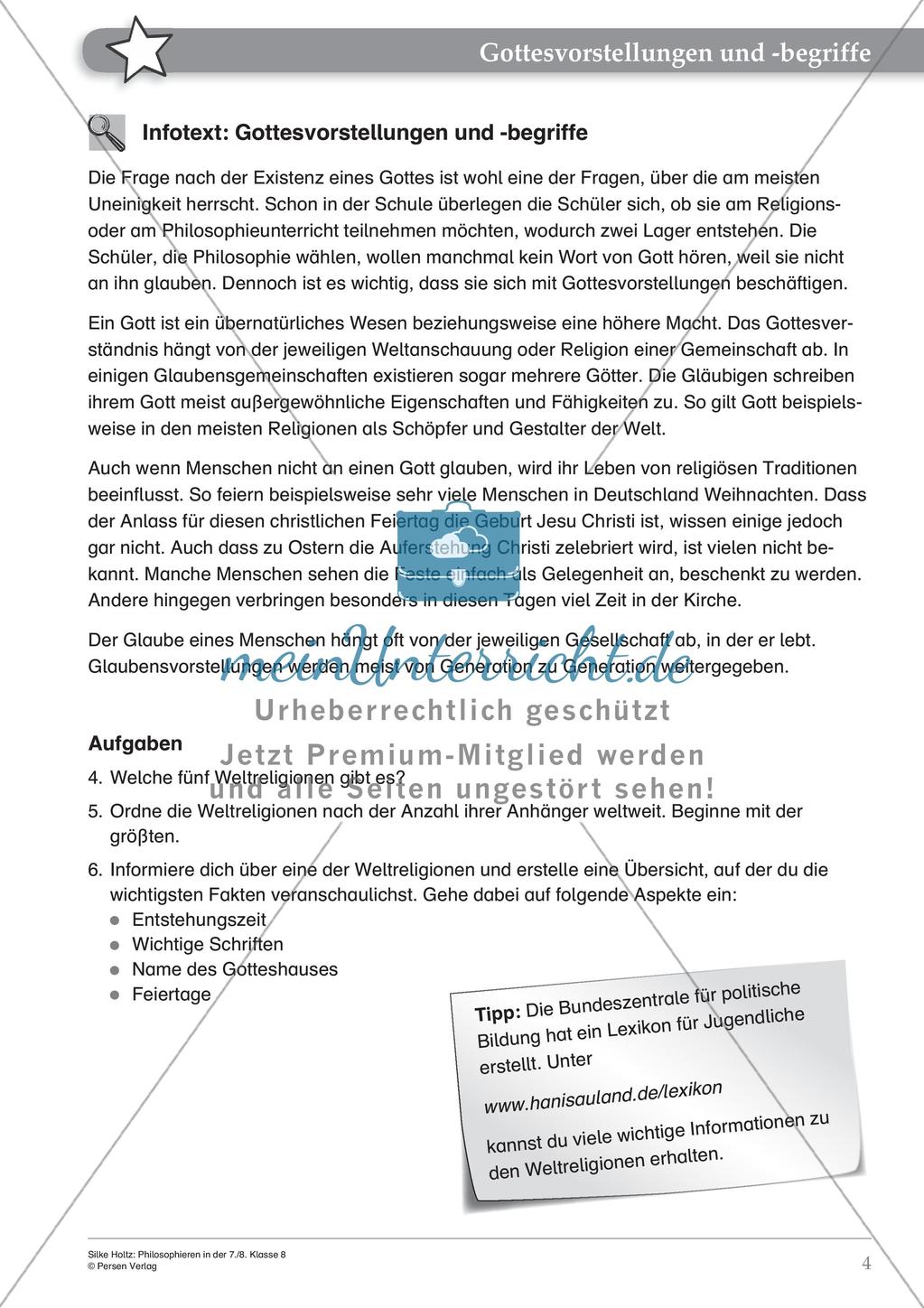 Philosophieren: Gottesvorstellungen Preview 6