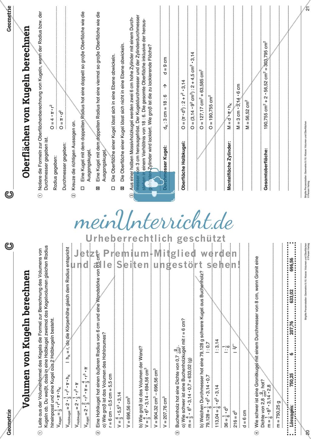 Das Volumen und die Oberfläche Preview 30