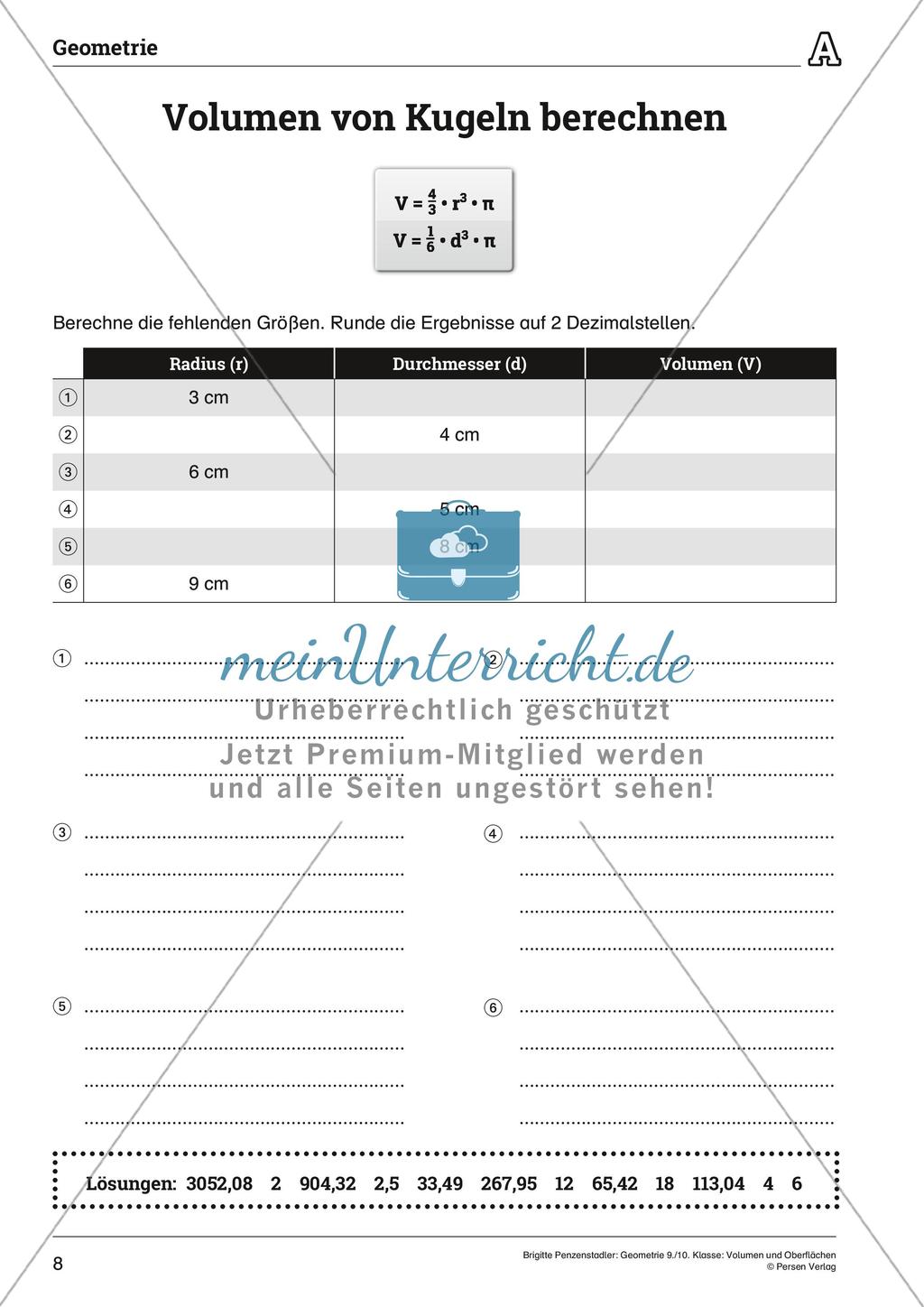 Das Volumen und die Oberfläche Preview 8